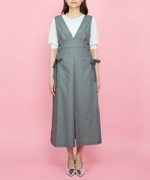 QUEENS COURT / クイーンズコート ロング・マキシ丈ワンピース | デニムライクリボンワンピース≪手洗い可能≫ | 詳細5