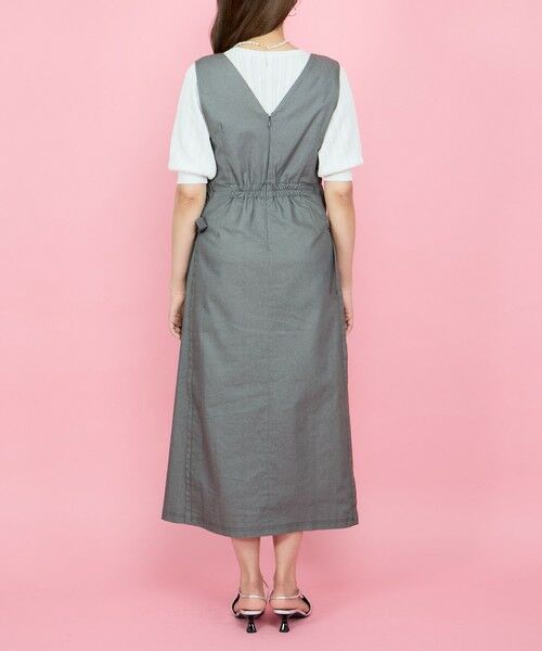 QUEENS COURT / クイーンズコート ロング・マキシ丈ワンピース | デニムライクリボンワンピース≪手洗い可能≫ | 詳細7