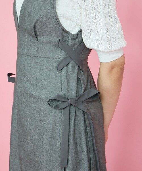 QUEENS COURT / クイーンズコート ロング・マキシ丈ワンピース | デニムライクリボンワンピース≪手洗い可能≫ | 詳細8