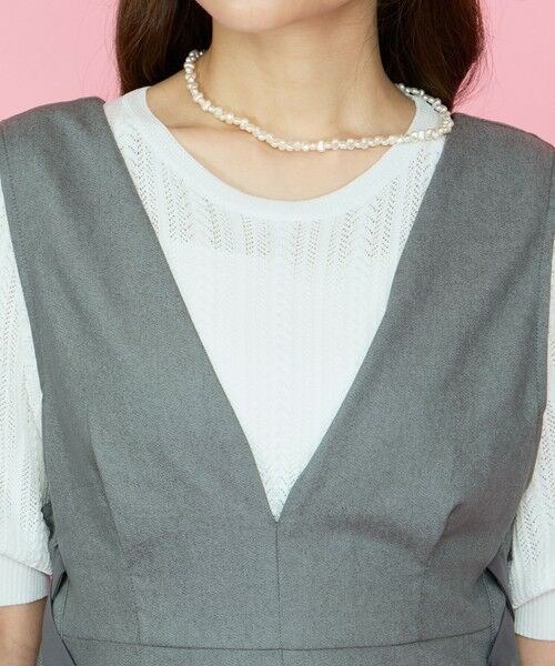 QUEENS COURT / クイーンズコート ロング・マキシ丈ワンピース | デニムライクリボンワンピース≪手洗い可能≫ | 詳細9