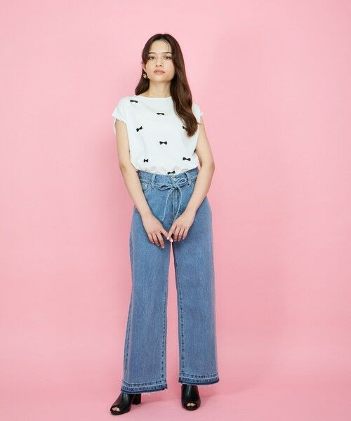 QUEENS COURT / クイーンズコート その他パンツ | 紐ベルト付デニムワイドパンツ≪手洗い可能≫ | 詳細10