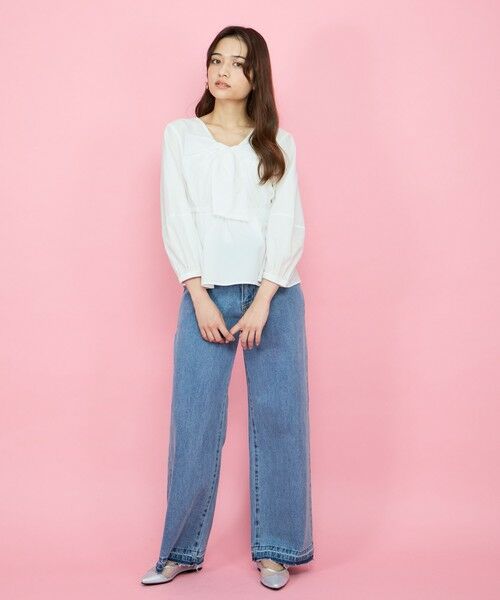 QUEENS COURT / クイーンズコート その他パンツ | 紐ベルト付デニムワイドパンツ≪手洗い可能≫ | 詳細11