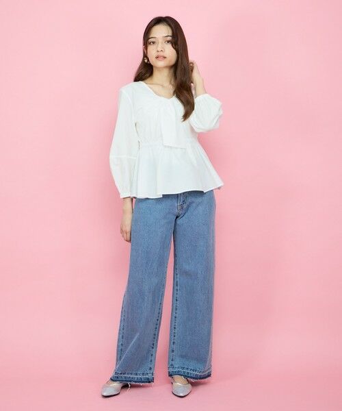 QUEENS COURT / クイーンズコート その他パンツ | 紐ベルト付デニムワイドパンツ≪手洗い可能≫ | 詳細12