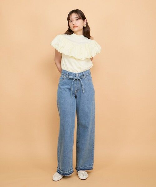QUEENS COURT / クイーンズコート その他パンツ | 紐ベルト付デニムワイドパンツ≪手洗い可能≫ | 詳細15