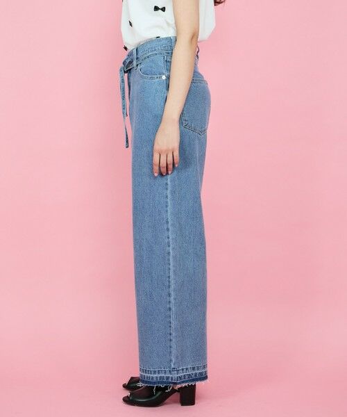QUEENS COURT / クイーンズコート その他パンツ | 紐ベルト付デニムワイドパンツ≪手洗い可能≫ | 詳細2