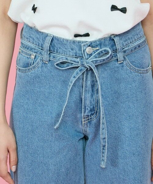 QUEENS COURT / クイーンズコート その他パンツ | 紐ベルト付デニムワイドパンツ≪手洗い可能≫ | 詳細4