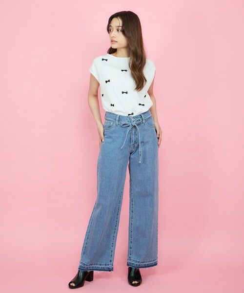 QUEENS COURT / クイーンズコート その他パンツ | 紐ベルト付デニムワイドパンツ≪手洗い可能≫ | 詳細9
