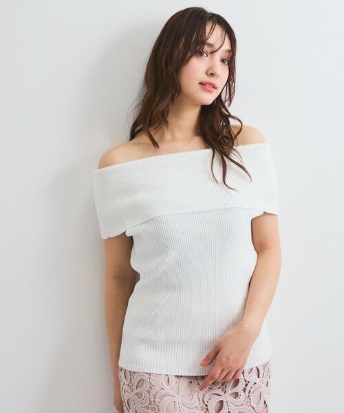 QUEENS COURT / クイーンズコート ニット・セーター | リブニットオフショルプルオーバー≪手洗い可能≫ | 詳細5