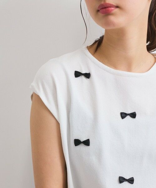 QUEENS COURT / クイーンズコート ニット・セーター | フレンチスリーブリボンニットトップス≪手洗い可能≫ | 詳細2