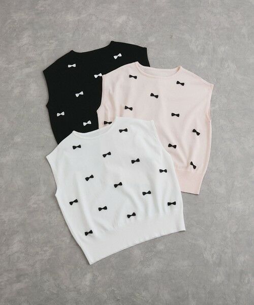 QUEENS COURT / クイーンズコート ニット・セーター | フレンチスリーブリボンニットトップス≪手洗い可能≫ | 詳細8