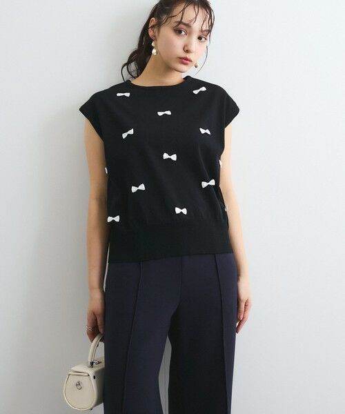 QUEENS COURT / クイーンズコート ニット・セーター | フレンチスリーブリボンニットトップス≪手洗い可能≫ | 詳細10