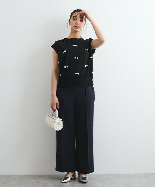 QUEENS COURT / クイーンズコート ニット・セーター | フレンチスリーブリボンニットトップス≪手洗い可能≫ | 詳細11