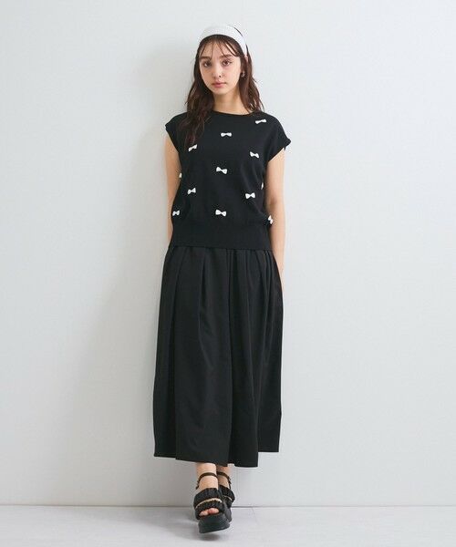 QUEENS COURT / クイーンズコート ニット・セーター | フレンチスリーブリボンニットトップス≪手洗い可能≫ | 詳細13