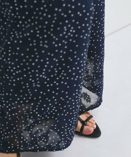 QUEENS COURT / クイーンズコート ロング・マキシ丈ワンピース | シアージャカードドットサロペット≪手洗い可能≫ | 詳細4