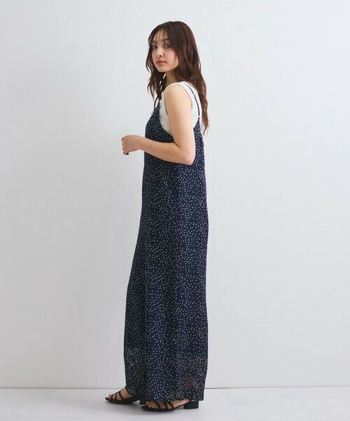 QUEENS COURT / クイーンズコート ロング・マキシ丈ワンピース | シアージャカードドットサロペット≪手洗い可能≫ | 詳細6