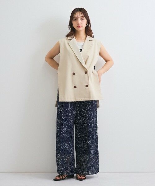 QUEENS COURT / クイーンズコート ロング・マキシ丈ワンピース | シアージャカードドットサロペット≪手洗い可能≫ | 詳細8