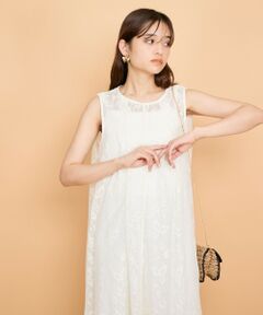 QUEENS COURT / クイーンズコート ロング・マキシ丈ワンピース | ラッセルレースワンピースアンサンブル≪手洗い可能≫