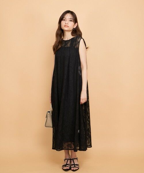 QUEENS COURT / クイーンズコート ロング・マキシ丈ワンピース | ラッセルレースワンピースアンサンブル≪手洗い可能≫ | 詳細7