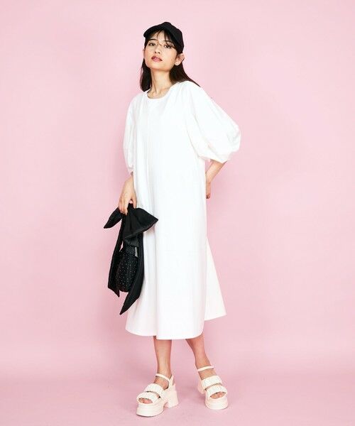 QUEENS COURT / クイーンズコート ロング・マキシ丈ワンピース | ボリュームスリーブカットワンピース≪手洗い可能≫ | 詳細1