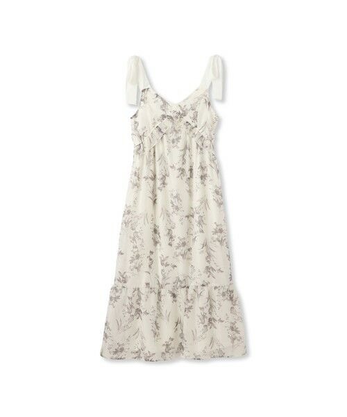QUEENS COURT / クイーンズコート ロング・マキシ丈ワンピース | フラワー柄リボンショルダーワンピース≪手洗い可能≫ | 詳細8