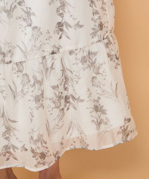 QUEENS COURT / クイーンズコート ロング・マキシ丈ワンピース | フラワー柄リボンショルダーワンピース≪手洗い可能≫ | 詳細4