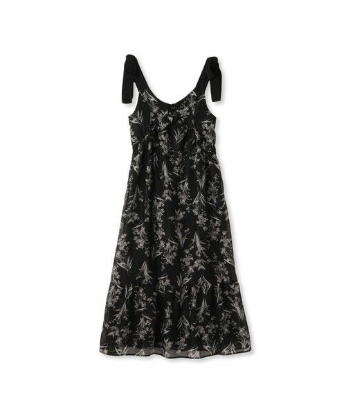 QUEENS COURT / クイーンズコート ロング・マキシ丈ワンピース | フラワー柄リボンショルダーワンピース≪手洗い可能≫ | 詳細12