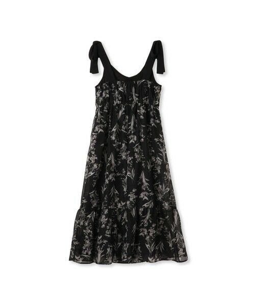 QUEENS COURT / クイーンズコート ロング・マキシ丈ワンピース | フラワー柄リボンショルダーワンピース≪手洗い可能≫ | 詳細13