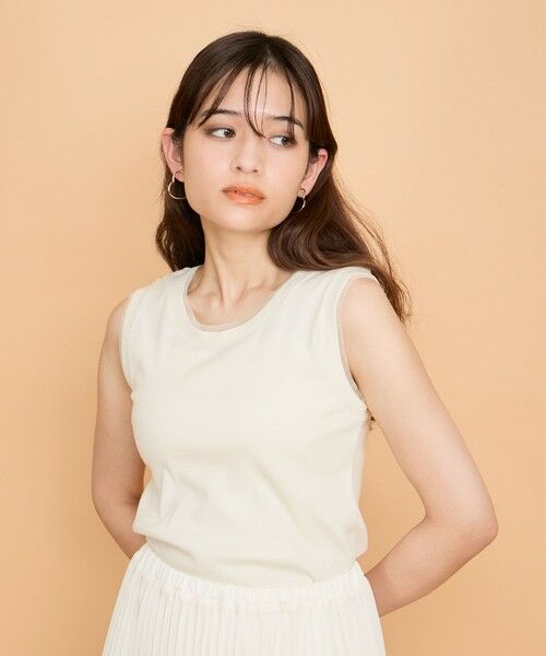 QUEENS COURT/クイーンズコート ラメテレコインナータンク≪手洗い可能≫ オフホワイト M QUEENS COURT/クイーンズコート ラメテレコインナータンク≪手洗い可能≫ オフホワイト M