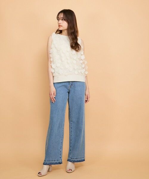 QUEENS COURT / クイーンズコート カットソー | 3Dフラワーチュールレイヤードプルオーバー≪手洗い可能≫ | 詳細12