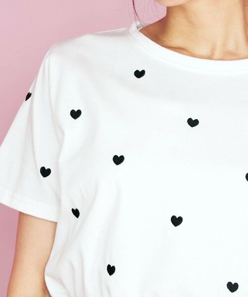 QUEENS COURT / クイーンズコート カットソー | ハート刺繍Tシャツ≪洗濯機で洗える≫ | 詳細3