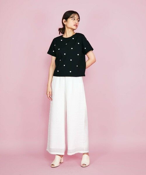 QUEENS COURT / クイーンズコート カットソー | ハート刺繍Tシャツ≪洗濯機で洗える≫ | 詳細12