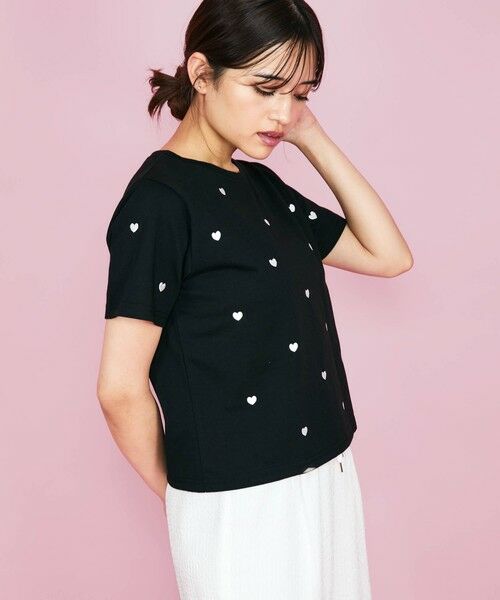 QUEENS COURT / クイーンズコート カットソー | ハート刺繍Tシャツ≪洗濯機で洗える≫ | 詳細7