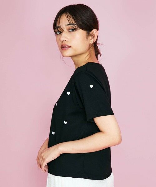 QUEENS COURT / クイーンズコート カットソー | ハート刺繍Tシャツ≪洗濯機で洗える≫ | 詳細8