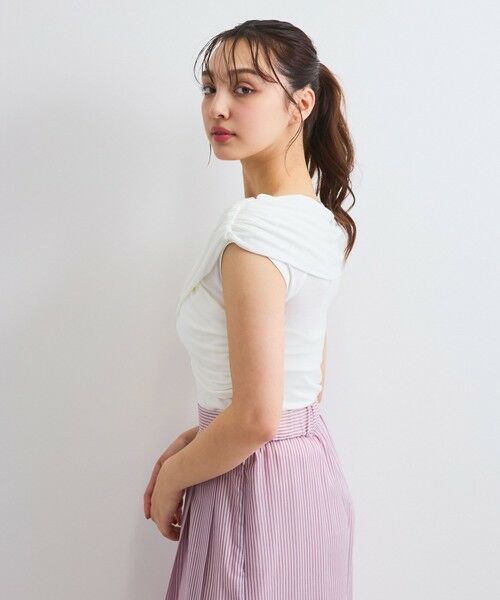 QUEENS COURT / クイーンズコート カットソー | フロントクロスオフショルカットトップス≪手洗い可能≫ | 詳細2