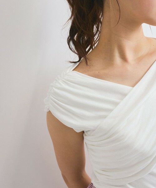 QUEENS COURT / クイーンズコート カットソー | フロントクロスオフショルカットトップス≪手洗い可能≫ | 詳細3