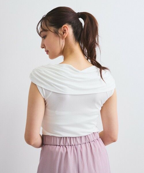 QUEENS COURT / クイーンズコート カットソー | フロントクロスオフショルカットトップス≪手洗い可能≫ | 詳細4