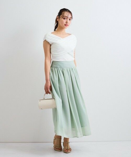 QUEENS COURT / クイーンズコート カットソー | フロントクロスオフショルカットトップス≪手洗い可能≫ | 詳細6