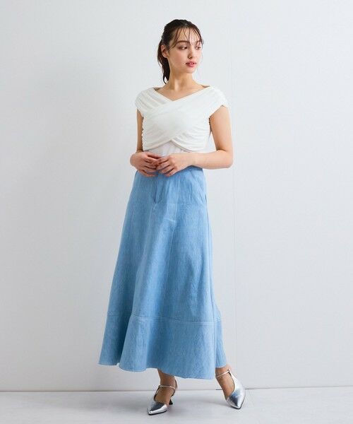 QUEENS COURT / クイーンズコート カットソー | フロントクロスオフショルカットトップス≪手洗い可能≫ | 詳細8