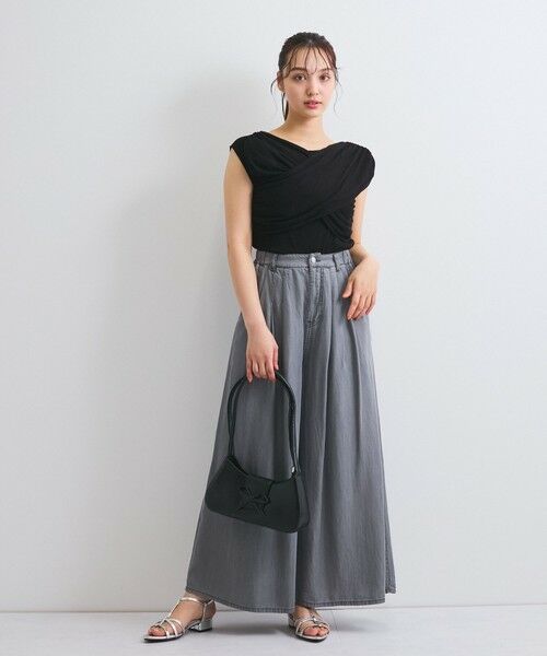 QUEENS COURT / クイーンズコート カットソー | フロントクロスオフショルカットトップス≪手洗い可能≫ | 詳細14