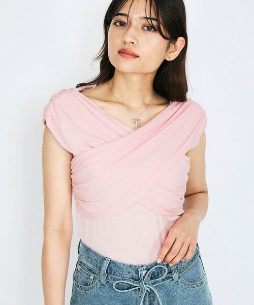 QUEENS COURT / クイーンズコート カットソー | フロントクロスオフショルカットトップス≪手洗い可能≫ | 詳細22