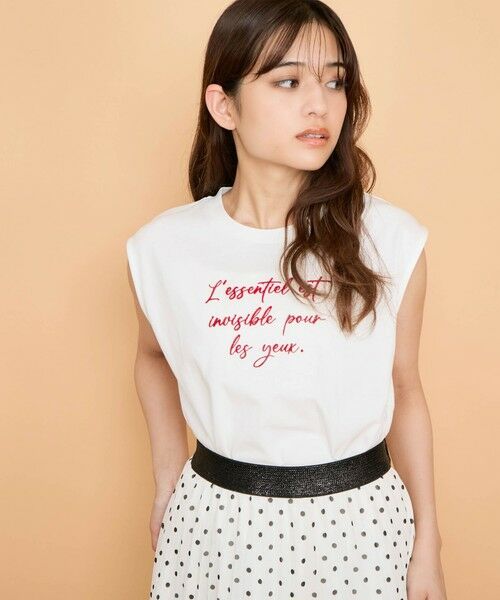 QUEENS COURT / クイーンズコート カットソー | 3DフロッキーノースリTシャツ≪洗濯機で洗える≫ | 詳細1