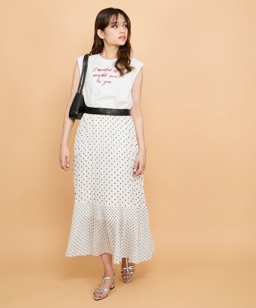 QUEENS COURT / クイーンズコート カットソー | 3DフロッキーノースリTシャツ≪洗濯機で洗える≫ | 詳細2