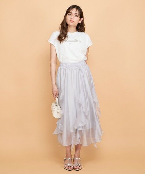 QUEENS COURT / クイーンズコート カットソー | スパンコール刺繍ロゴTシャツ≪手洗い可能≫ | 詳細4