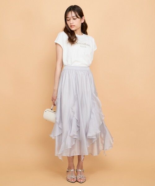 QUEENS COURT / クイーンズコート カットソー | スパンコール刺繍ロゴTシャツ≪手洗い可能≫ | 詳細3