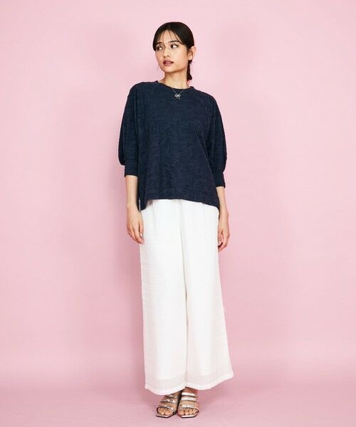 QUEENS COURT / クイーンズコート カットソー | フラワーカットジャガードトップス≪手洗い可能≫ | 詳細13