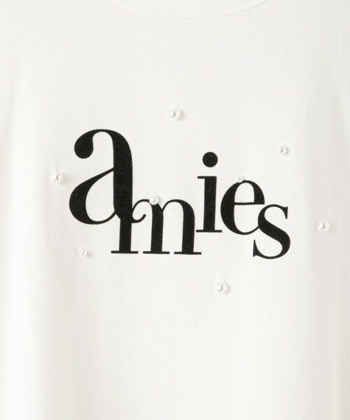 QUEENS COURT / クイーンズコート カットソー | 【LHELBIE】パール付きロゴプリントTシャツ≪洗濯機で洗える≫ | 詳細6