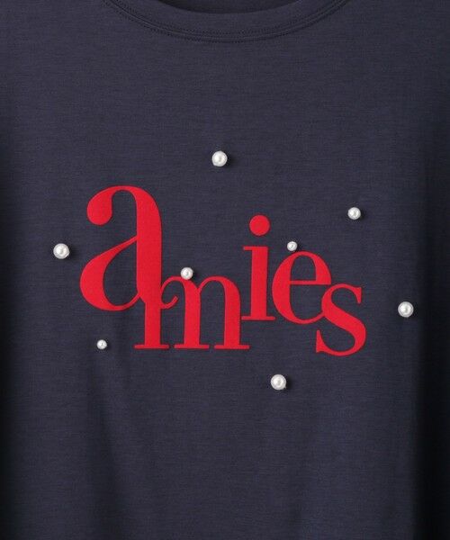 QUEENS COURT / クイーンズコート カットソー | 【LHELBIE】パール付きロゴプリントTシャツ≪洗濯機で洗える≫ | 詳細16