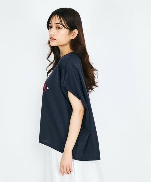 QUEENS COURT / クイーンズコート カットソー | 【LHELBIE】パール付きロゴプリントTシャツ≪洗濯機で洗える≫ | 詳細8