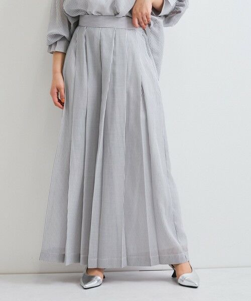 QUEENS COURT / クイーンズコート その他パンツ | シアーコードストライププリーツパンツ≪セットアップ対応/手洗い可能≫ | 詳細3
