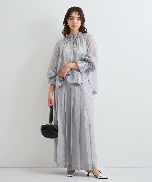 QUEENS COURT / クイーンズコート その他パンツ | シアーコードストライププリーツパンツ≪セットアップ対応/手洗い可能≫ | 詳細5